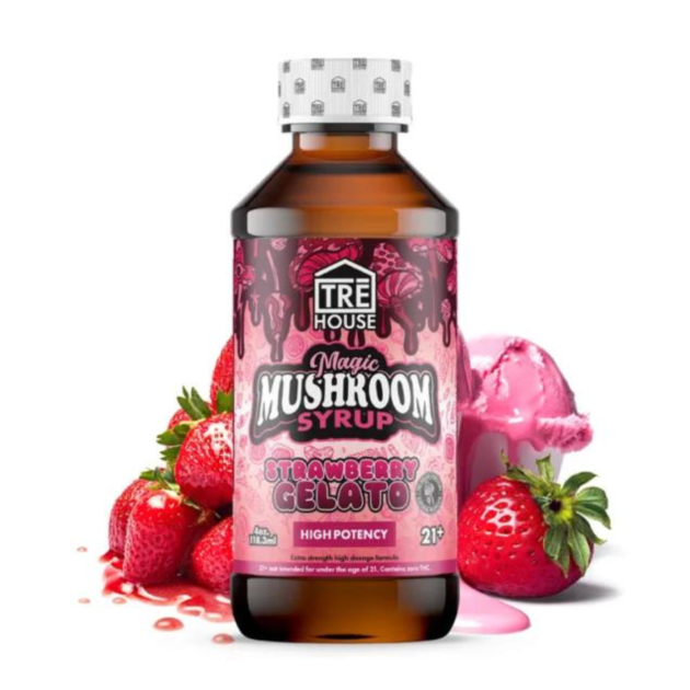 TRE House | Magic Mushroom Syrup – Strawberry Gelato – 4oz
